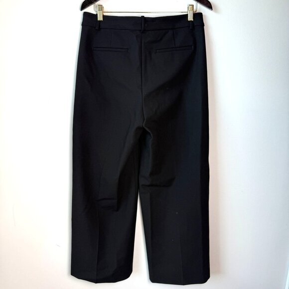 J. Crew Petite Trouser Wide-Leg Four-Season Stretch Pleats Carreman Black SZ 12P - Picture 8 of 10